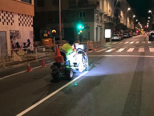 Repintado de la Plaza Quemadero Almeria señalizacion horizontal  villar gestión infraestructuras