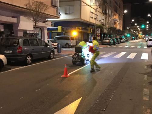 Repintado de la Plaza Quemadero Almeria señalizacion horizontal  villar gestión infraestructuras